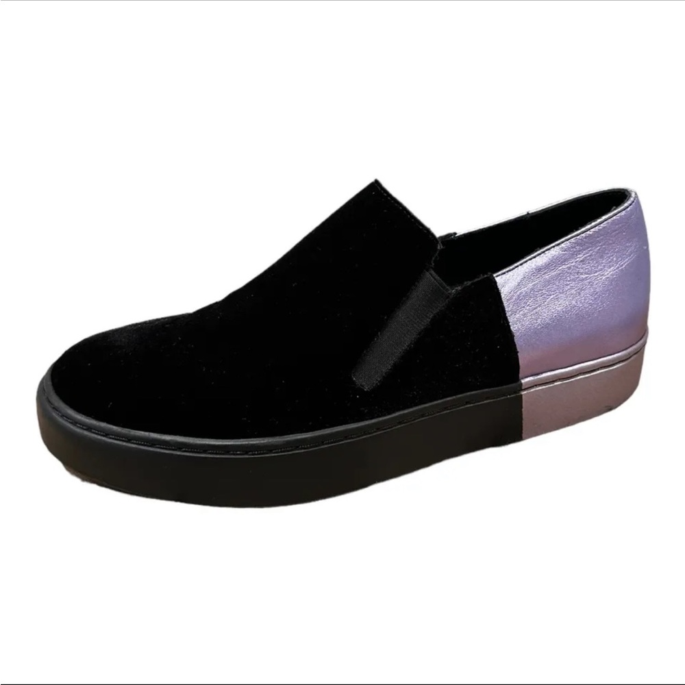 Free People Black Purple Metallic Varsity Loafer